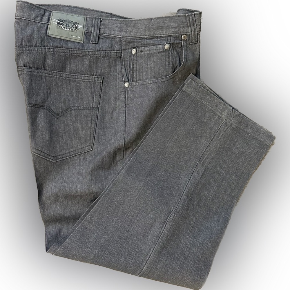 Evolution in Design men’s Gray Denim Straight fit Jeans LIKE NEW size 40 x 34